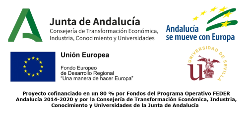 Junta de Andalucía, UE y US con texto de financiación